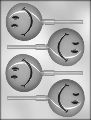 Smiley Faces Lollipop Chocolate Mould - Click Image to Close